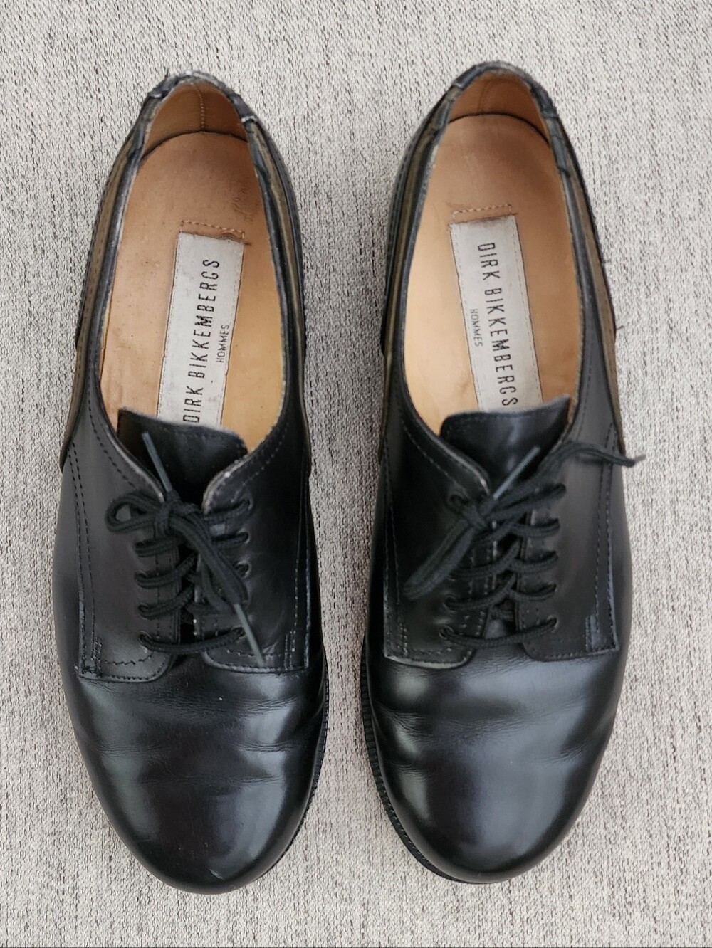 Dirk Bikkembergs Black Leather Lace-Up Derby Shoes